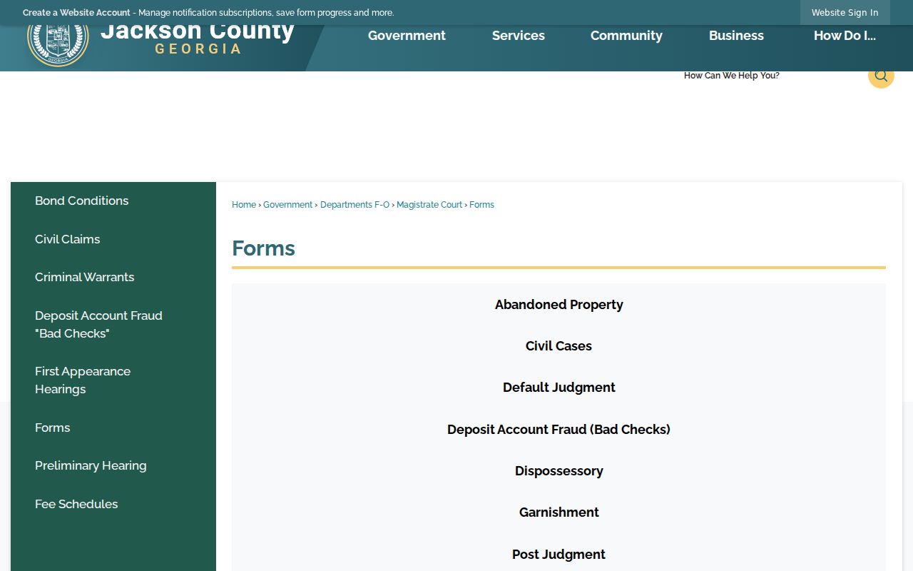 Jackson County warrant lookup official warrant forms
