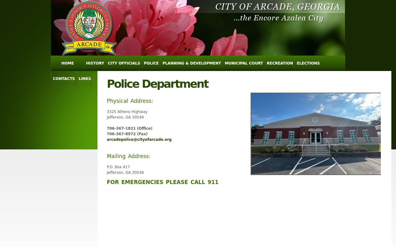 Arcade warrant search police call-first office instruction